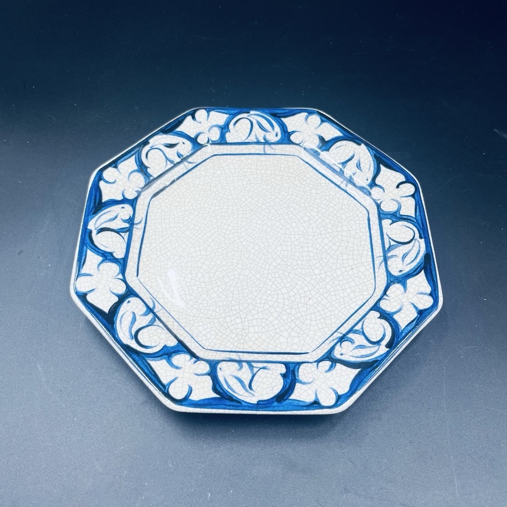 Dedham Pottery Octagon Plate 7" Vintage 1990 Signed